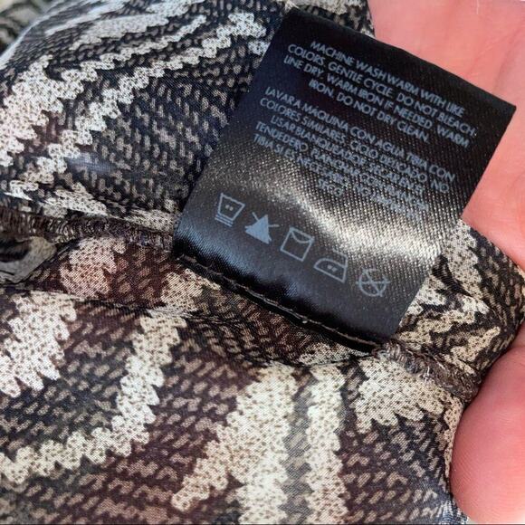 Kardashian Kollection blouse KK semi sheer button up aztec print top SZ XS - Picture 7 of 8